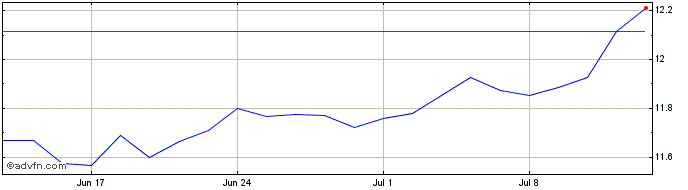 1 Month Gx Superdivdnd  Price Chart