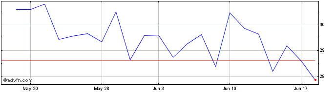 1 Month BHP Billiton (PK) Share Price Chart
