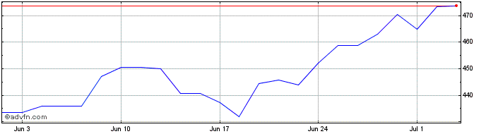 1 Month Tyler Technologies Share Price Chart