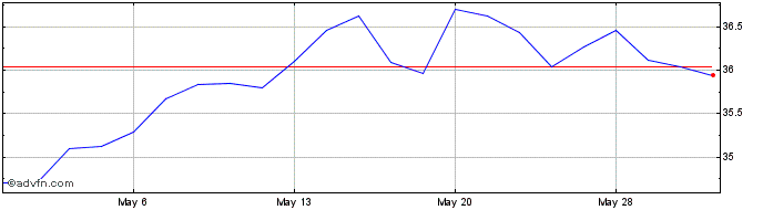 1 Month VanEck Israel ETF  Price Chart
