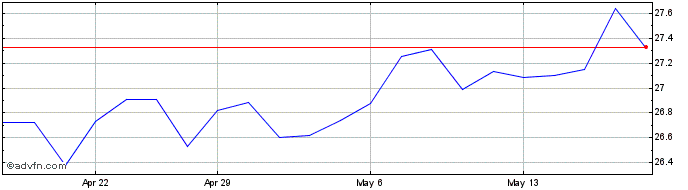 1 Month Russ Aust Resp Inv ETF EIN Share Price Chart