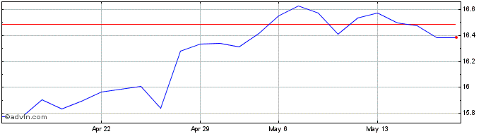 1 Month Common Stock  Price Chart