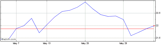 1 Month Ishr Msci Pol  Price Chart