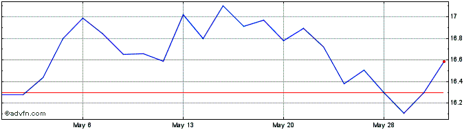 1 Month Brookfield BRP Share Price Chart