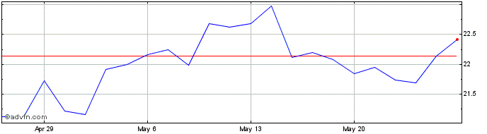 1 Month Levi Strauss Share Price Chart